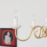 Cream Glass Chandelier American Retro Metal Chandelier Lamp Bedroom