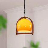 Vintage Bauhaus Wood Pendant Lights