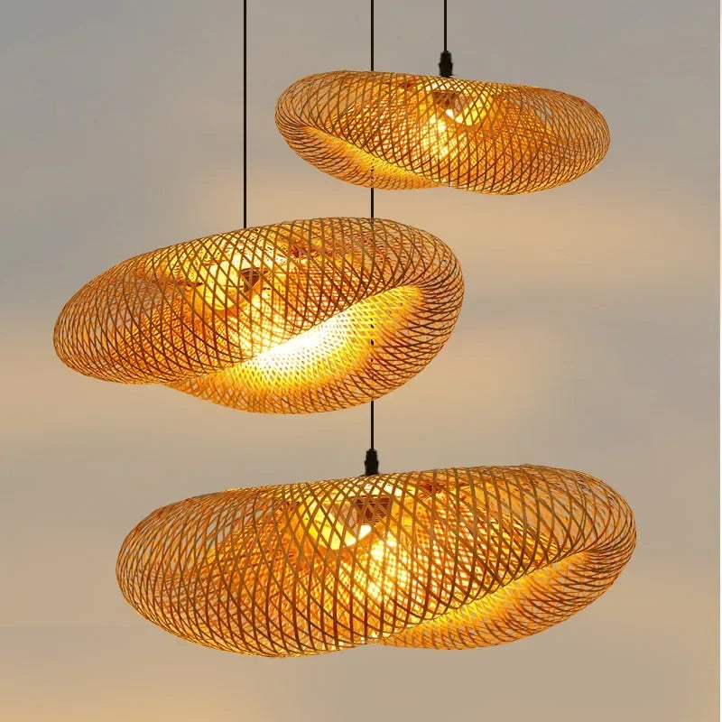 Lampe à suspension en bambou