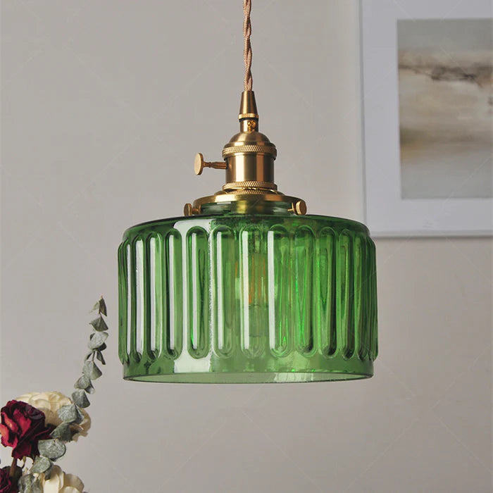 Lampe suspendue vintage en cristaux