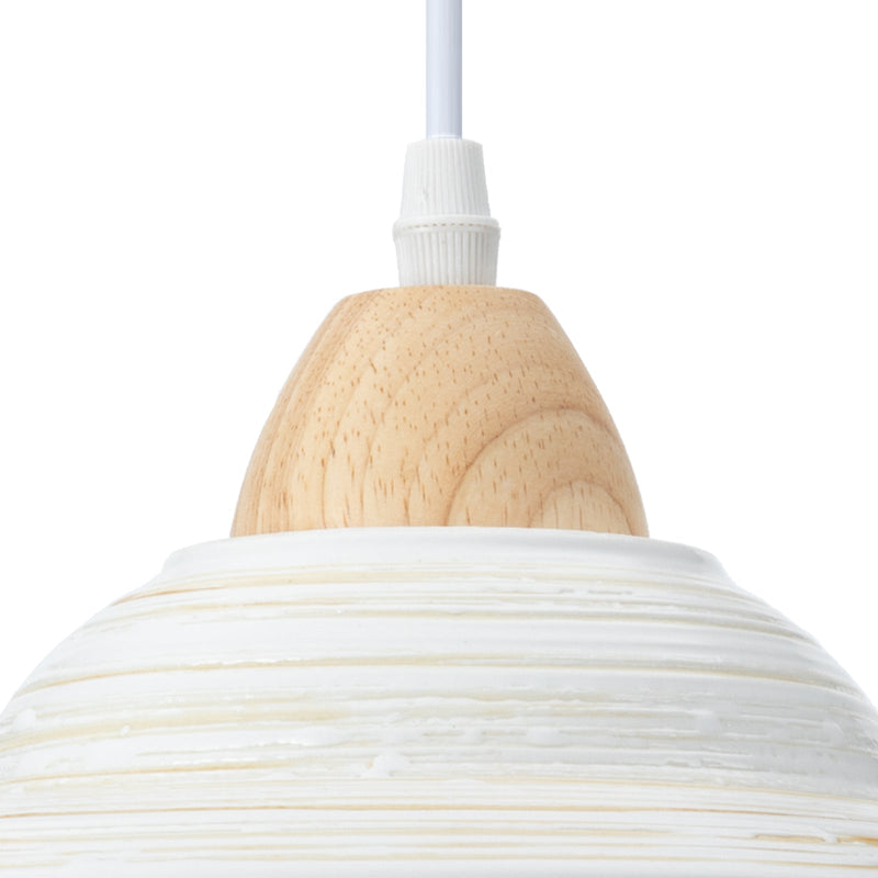 Retro Hat Shape White Ceramic Pendant Light