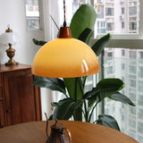 Retro Amber Glass Farmhouse Pendant Light