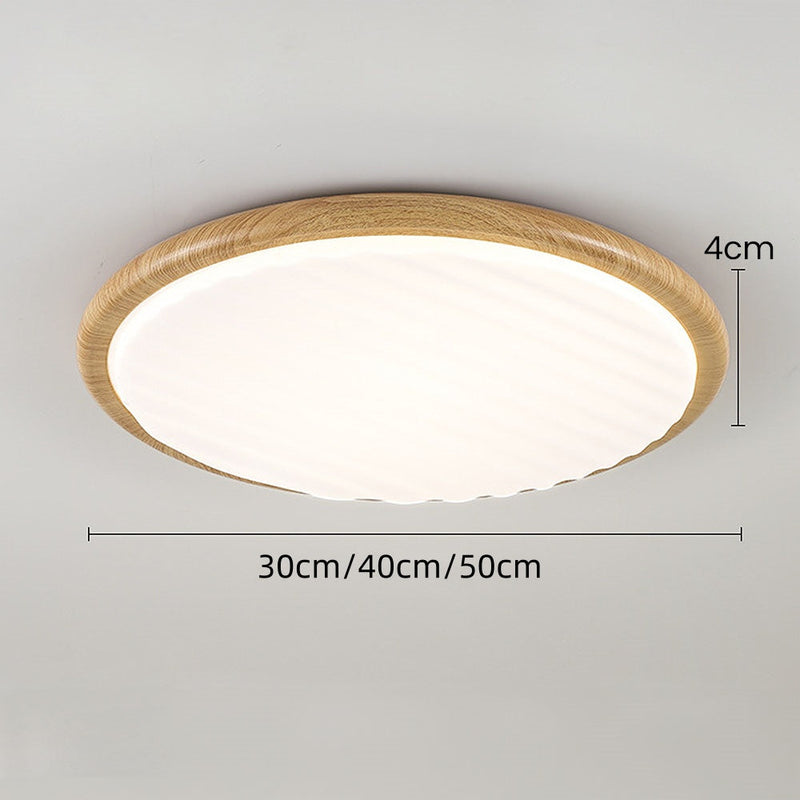 Round Wooden LED Bedroom Ceiling Light