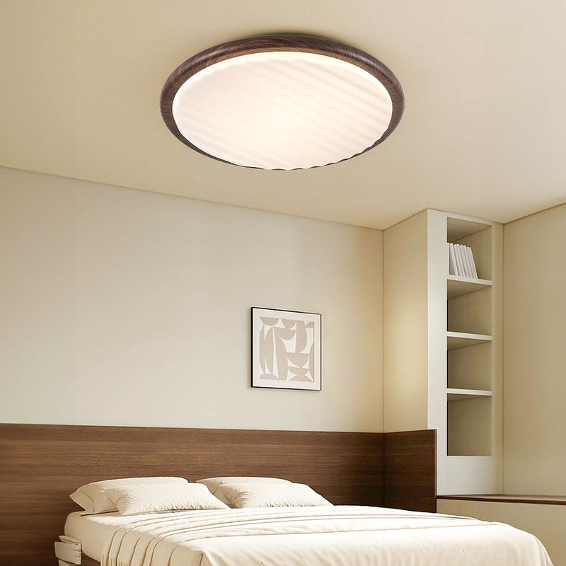 Round Wooden LED Bedroom Ceiling Light