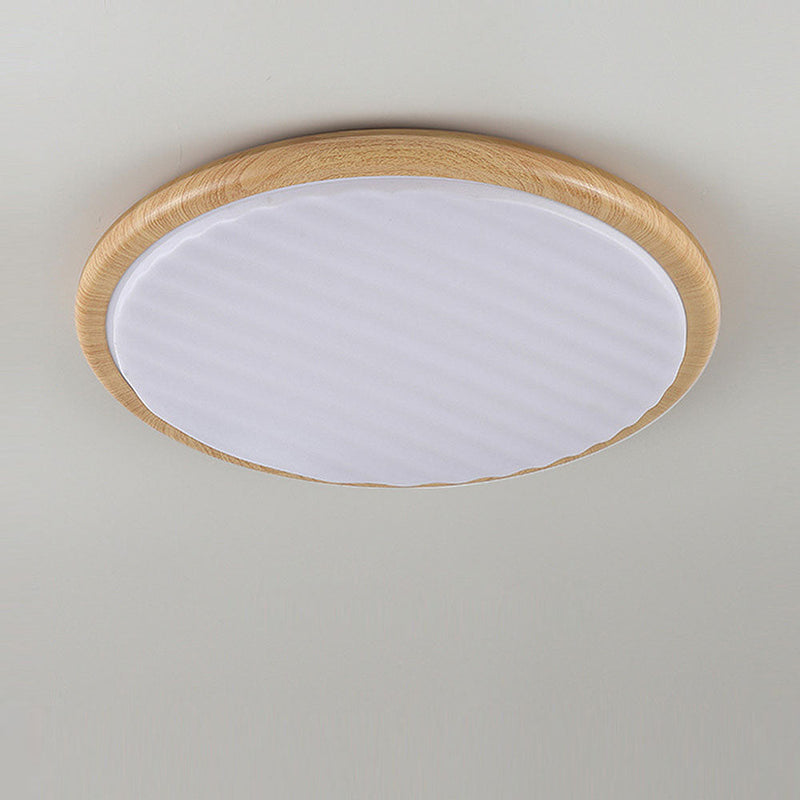 Round Wooden LED Bedroom Ceiling Light