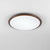 Round Wooden LED Bedroom Ceiling Light