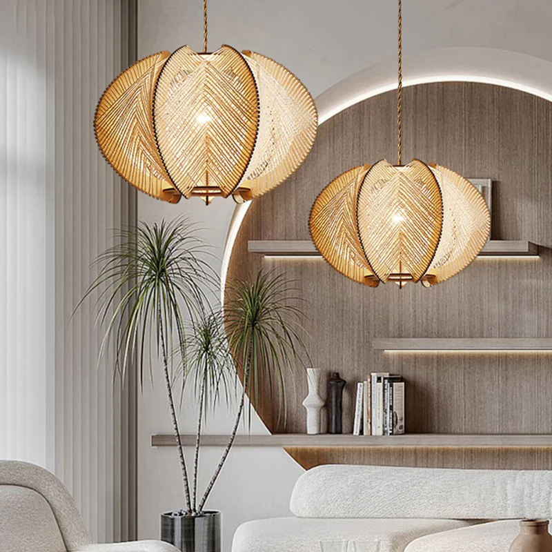 Mid-Century Scandinavian Wood Pendant Lights