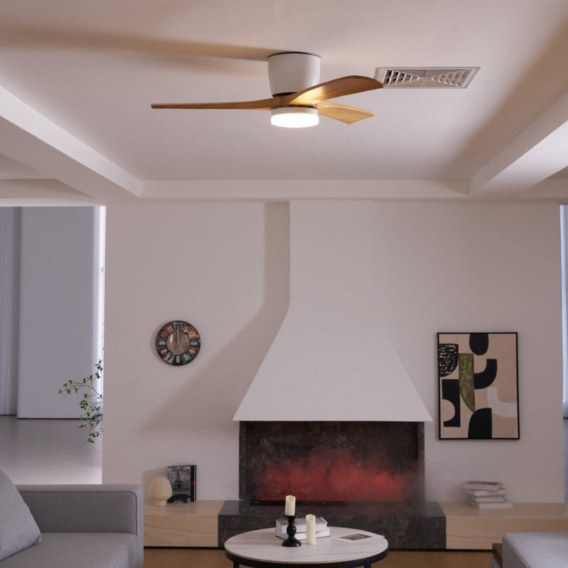 Plafonnier en bois avec ventilateur