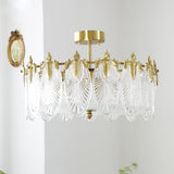 Lustre rond en verre à motif décoratif