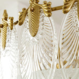 Lustre rond en verre à motif décoratif