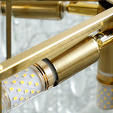 Lustre rond en verre à motif décoratif
