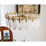 Lustre rond en verre à motif décoratif