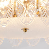 Lustre rond en verre à motif décoratif