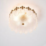 Lustre rond en verre à motif décoratif
