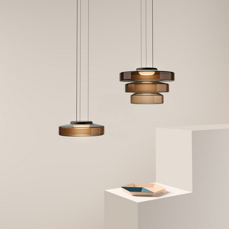 Glass pendant lights in Bauhaus style