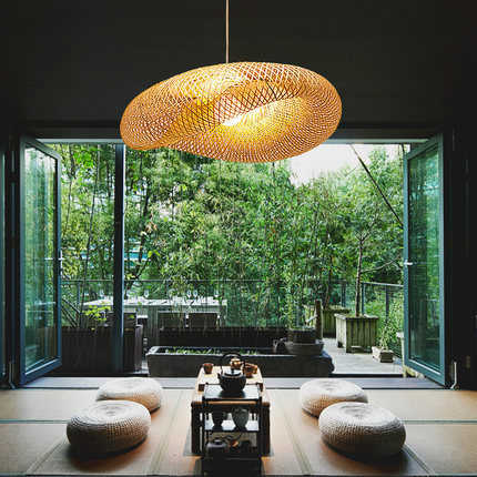 Lampe à suspension en bambou