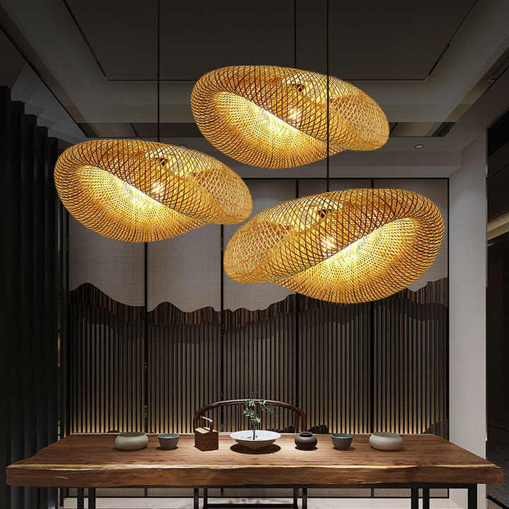 Lampe à suspension en bambou