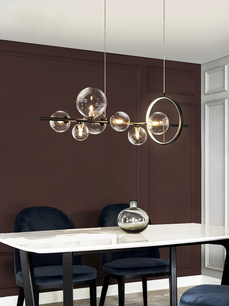 Lustre à bulles de verre 