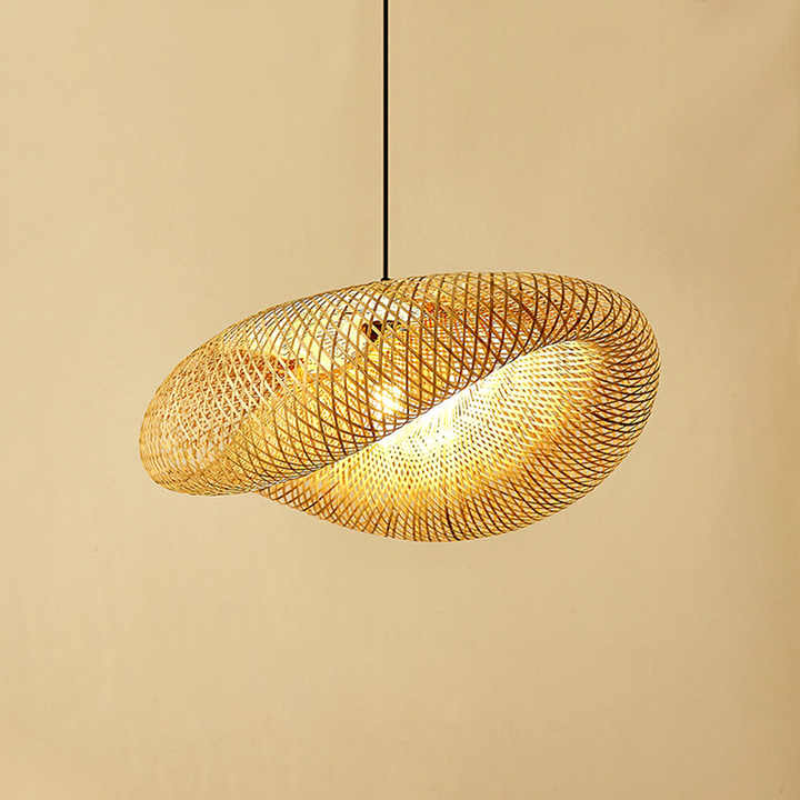 Lampe à suspension en bambou
