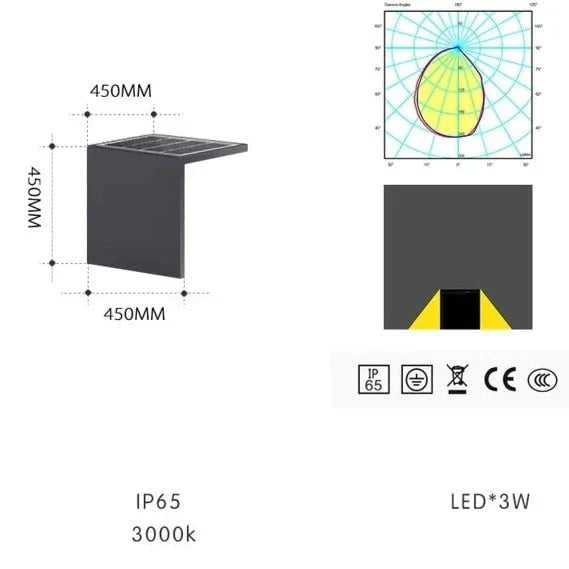 Lampe solaire d'extérieur Block Lane