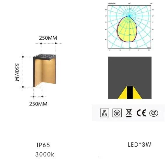 Lampe solaire d'extérieur Block Lane