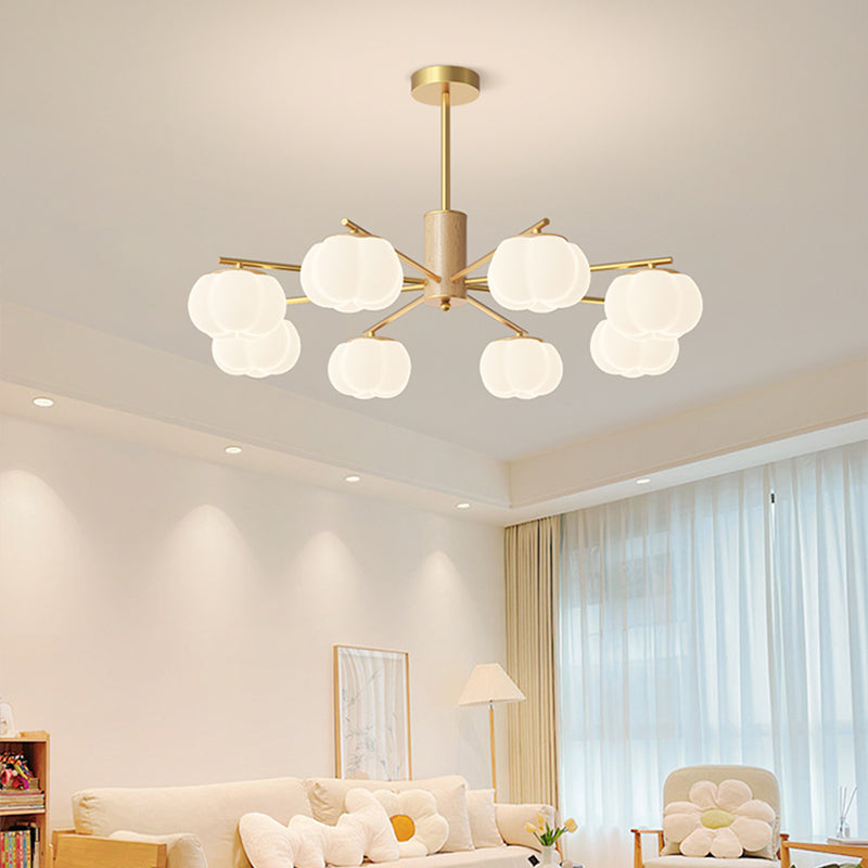 Creative Wooden Cotton Balls Living Room Chandelier