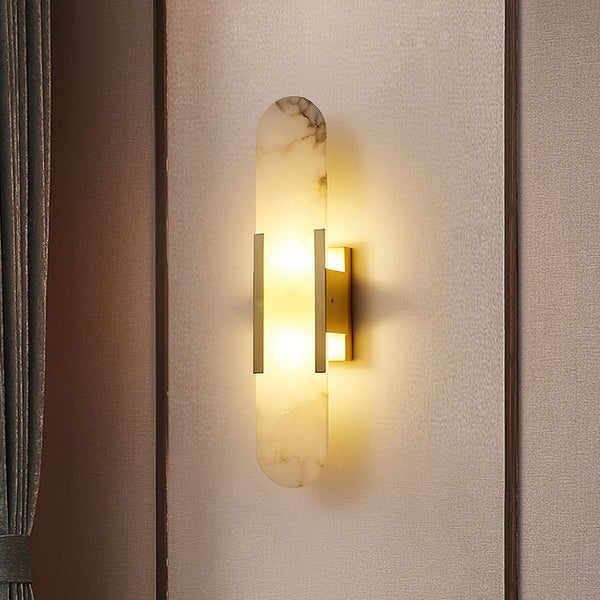 Melange Elongated Alabaster Wall Lamp