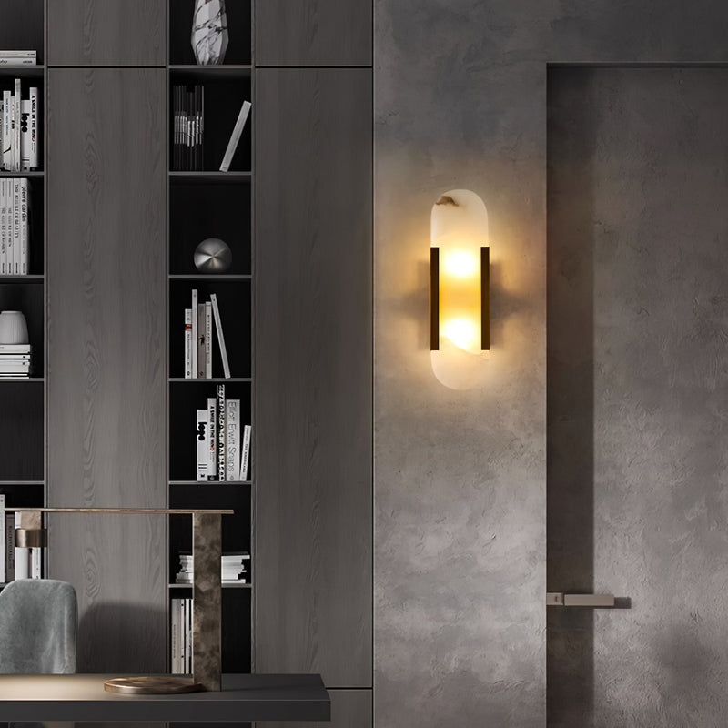 Melange Elongated Alabaster Wall Lamp