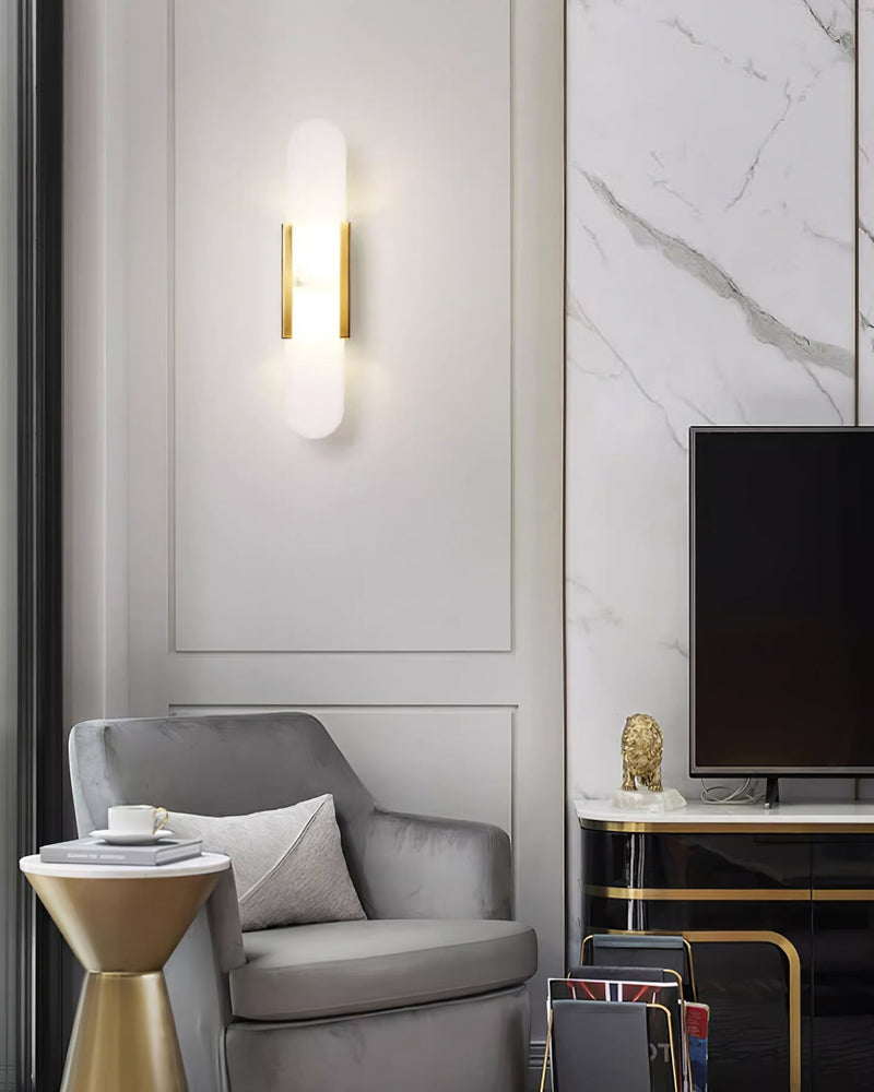 Melange Elongated Alabaster Wall Lamp