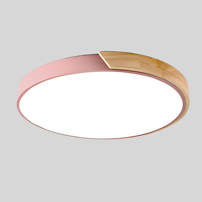 Nordic Wooden Macaroon Circular Ceiling Light