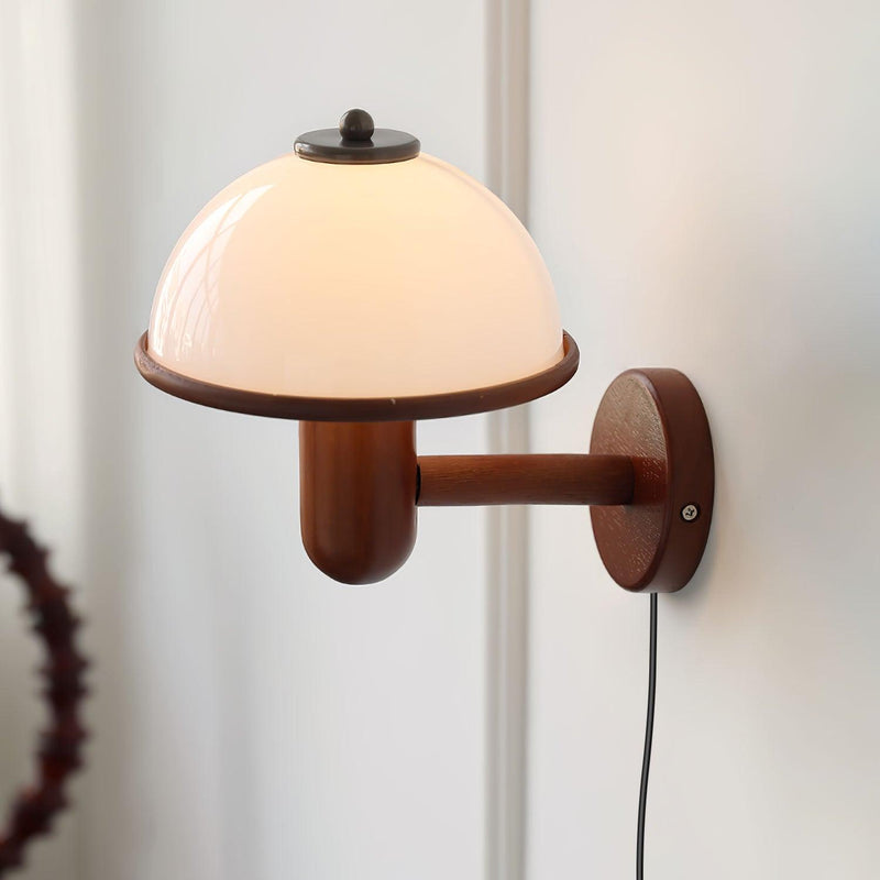 Mushroom Wood Wall Light