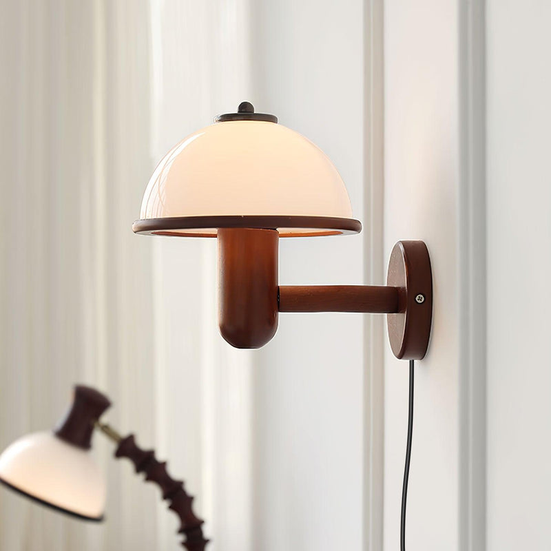 Mushroom Wood Wall Light