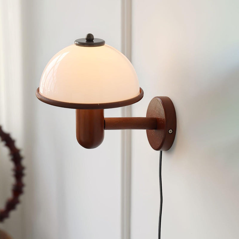 Mushroom Wood Wall Light