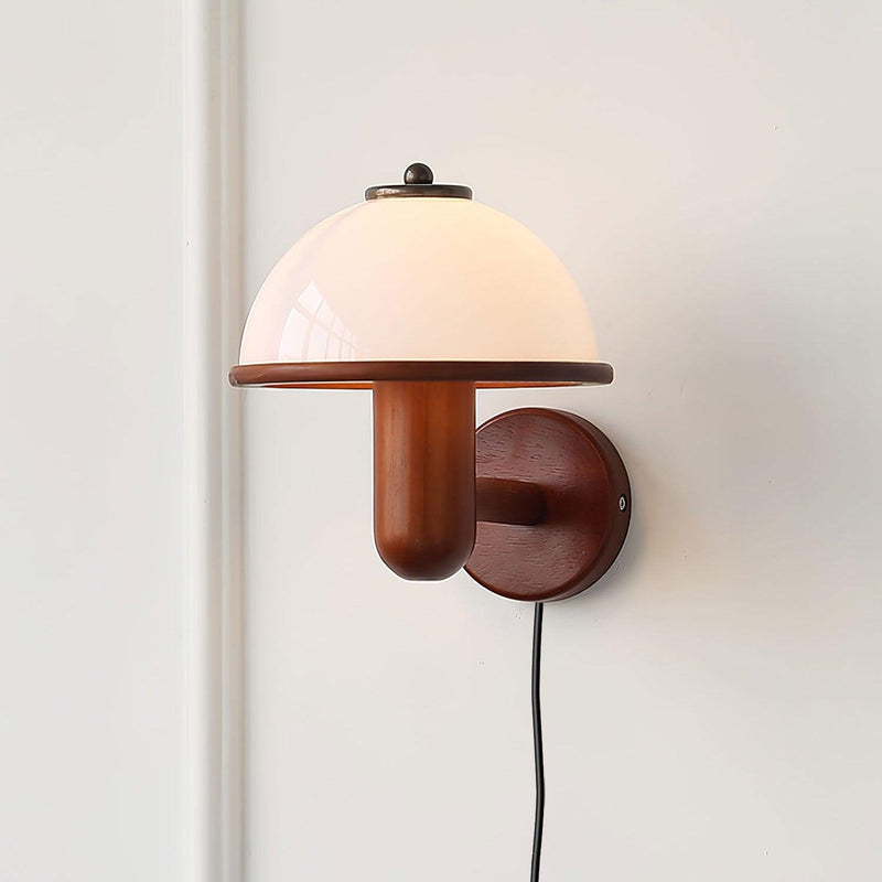 Mushroom Wood Wall Light