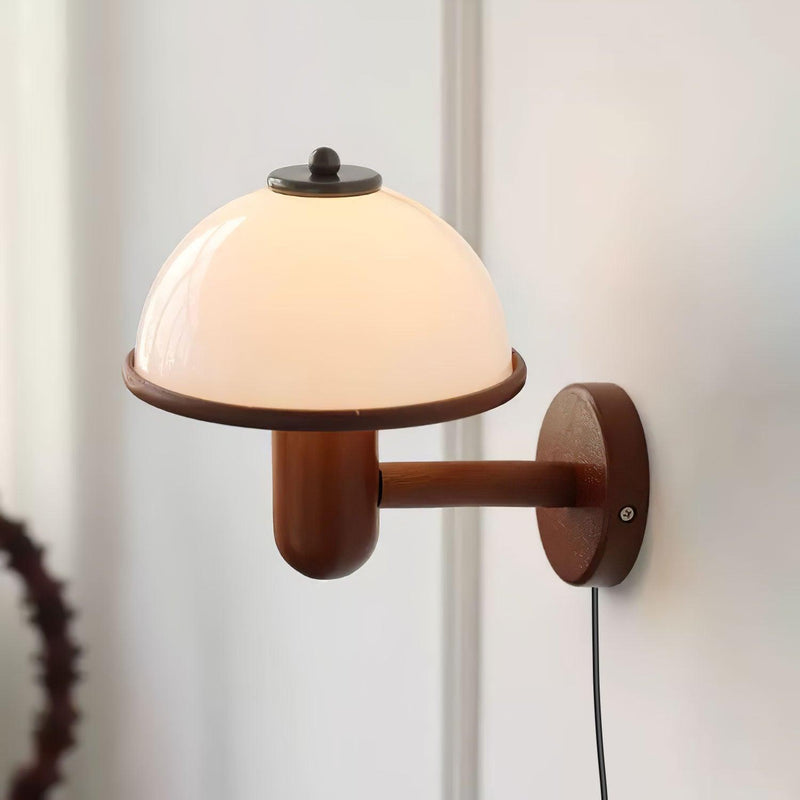 Mushroom Wood Wall Light