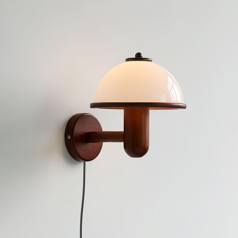 Mushroom Wood Wall Light