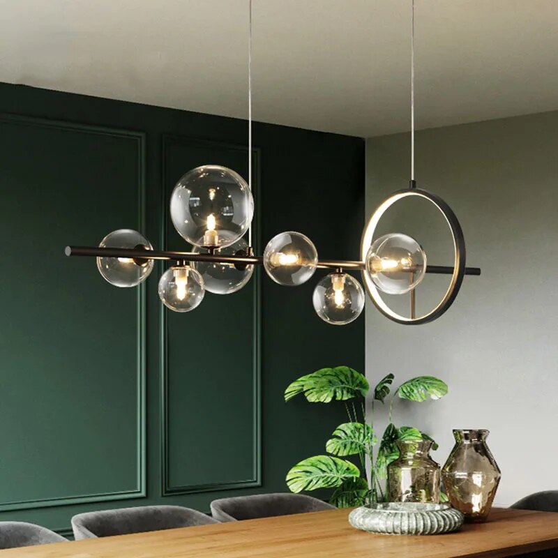 Lustre à bulles de verre 