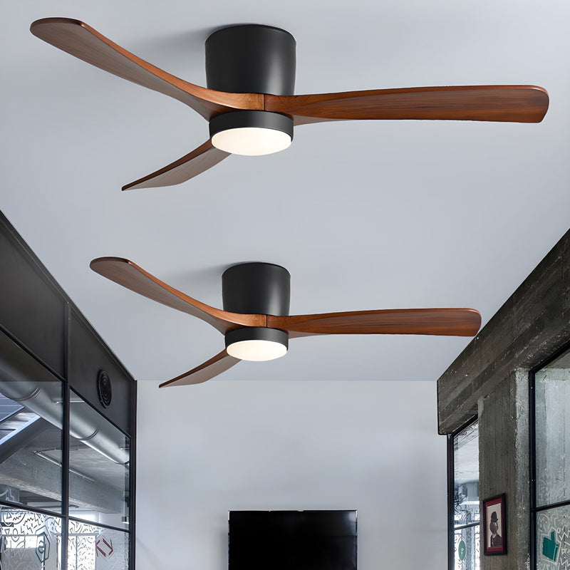 Plafonnier en bois avec ventilateur