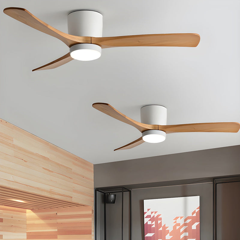 Plafonnier en bois avec ventilateur