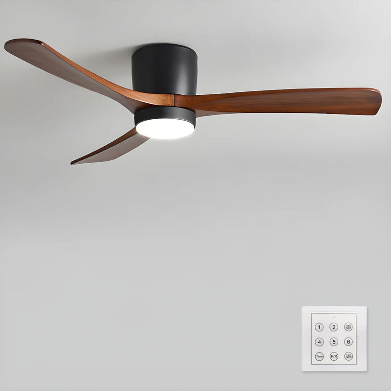 Plafonnier en bois avec ventilateur