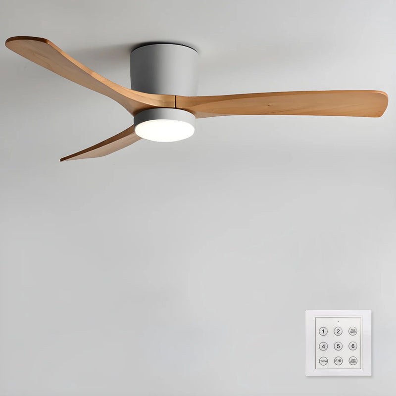 Plafonnier en bois avec ventilateur