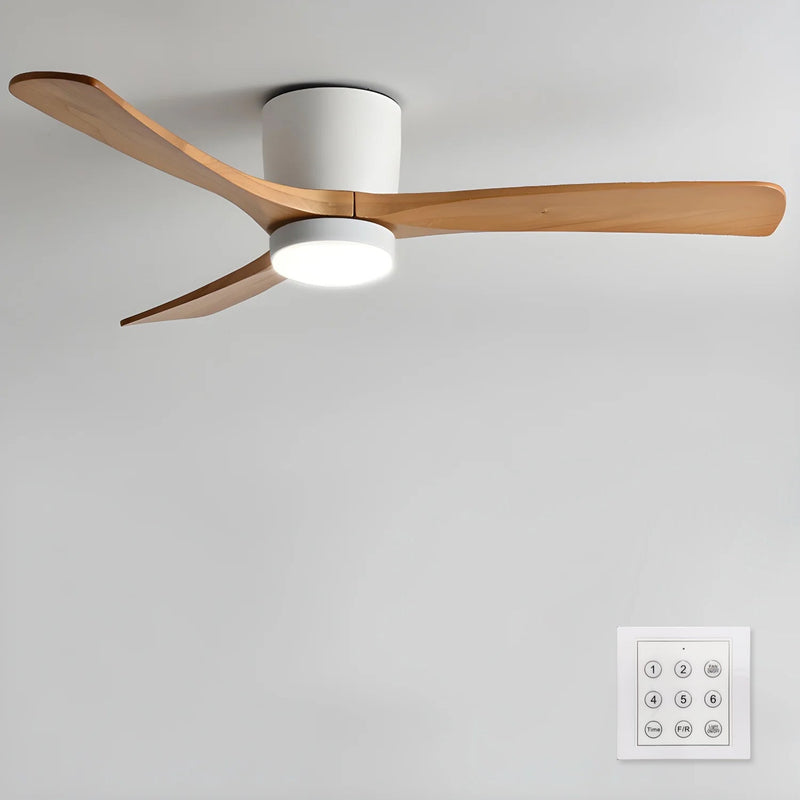 Plafonnier en bois avec ventilateur
