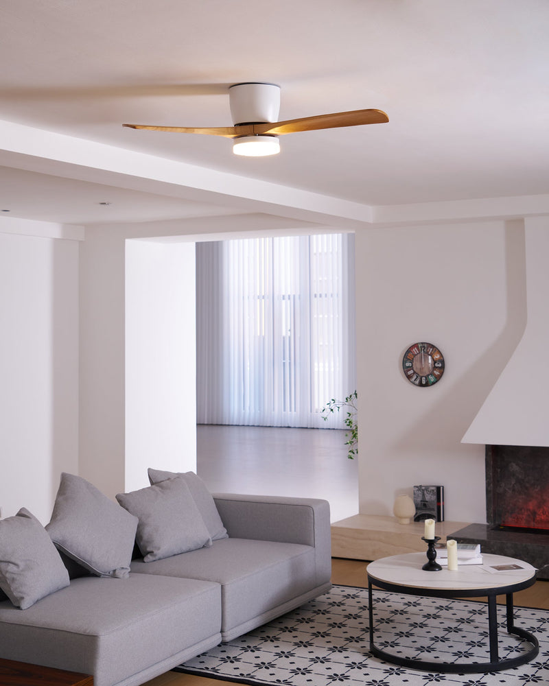 Plafonnier en bois avec ventilateur