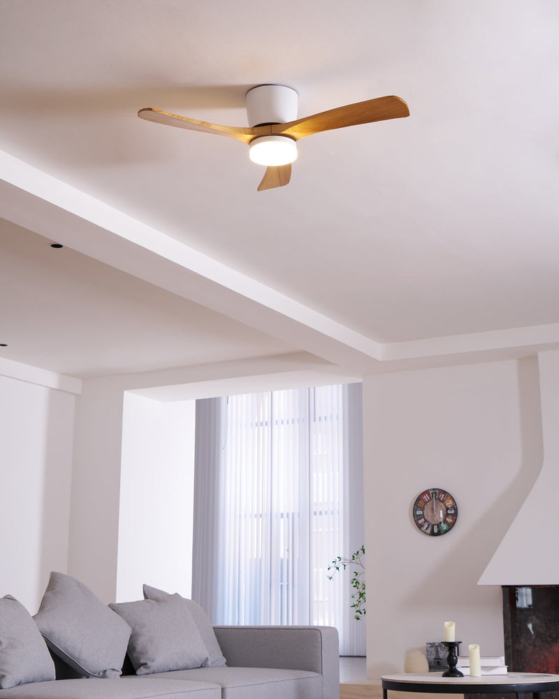 Plafonnier en bois avec ventilateur