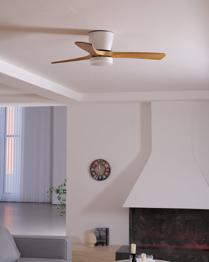 Plafonnier en bois avec ventilateur