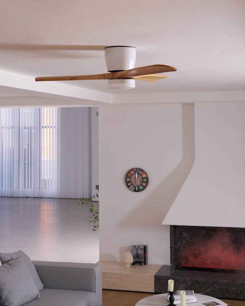 Plafonnier en bois avec ventilateur