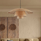 Gleamify - Rattan pendant lamp Ceiling lamp with tapered shade