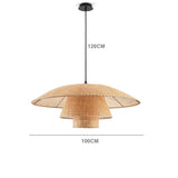 Gleamify - Rattan pendant lamp Ceiling lamp with tapered shade