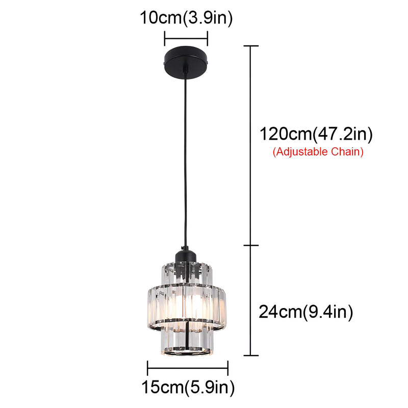 Fernando - Round Tiered Glass Crystal Ceiling Pendant Light