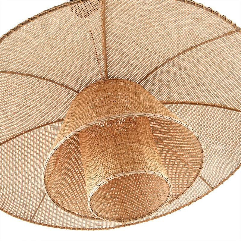 Gleamify - Rattan pendant lamp Ceiling lamp with tapered shade